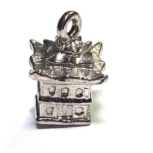 Sterling silver Chinese Pagoda vintage charm #1812