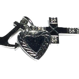 Sterling silver Faith Hope and Charity charm vintage # 231 S