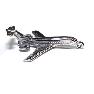 Sterling silver Passenger Jet Airplane vintage charm # 919