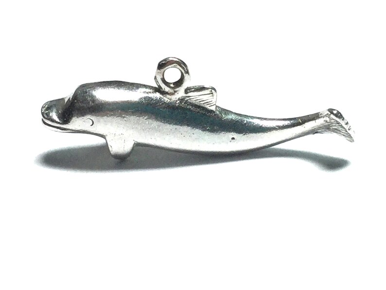 Dophin mammal sterling silver charm vintage # 464