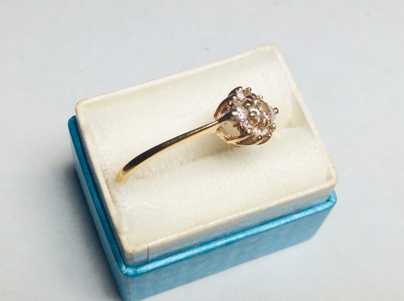 14K yellow gold and diamond statement ring size 6 34 #G112