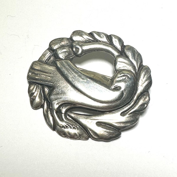 Coro sterling silver Jensen like designed bird Brooch #41