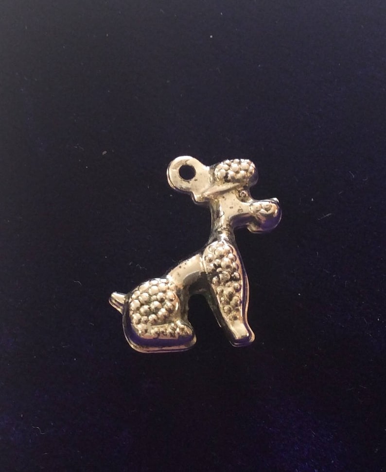 Sterling silver poodle pet dogcharm vintage # 1132