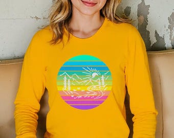 Mountain Adventure Crewneck Sweatshirt – Unisex Cozy Pullover for Outdoor Lovers, Soft Heavy Blend, Relaxed Fit, Hiking & Camping Gift