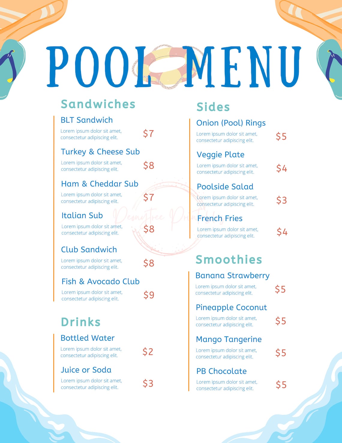 Pool Party Menu 9 Free Templates In Psd Vector Eps - vrogue.co