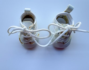 Lace Up Doll Shoes: White, Size 6 (Style #401)