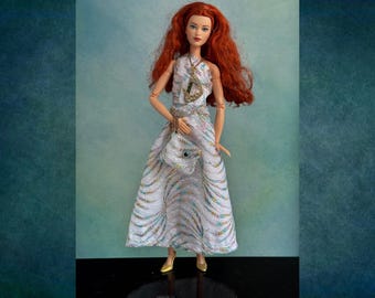 Handmade White Lace Strapless Gown: Fashion Doll Clothes & Accessories