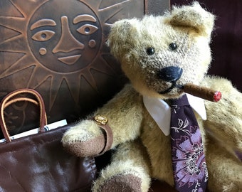 Aficionado The Cigar Bear . Teddy Bear . Cigar Bear . Cigar . Monogram