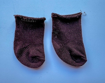 Medium Doll Socks: Brown & Black, Sold in Pairs