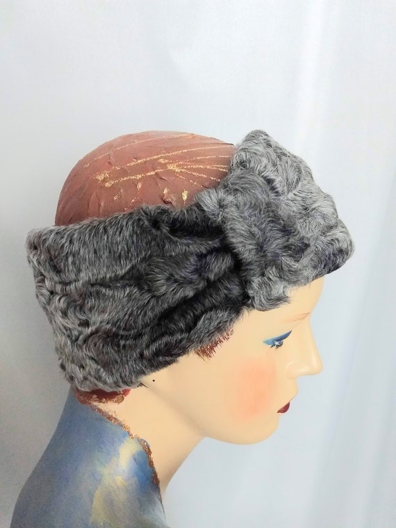 Authentic PERSIAN LAMB Fur Headband,Silver Gray Fu