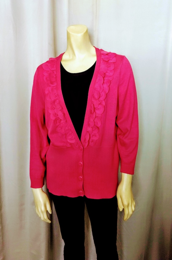 NINE WEST Pink Cotton Knit Cardigan/Light Elegant 
