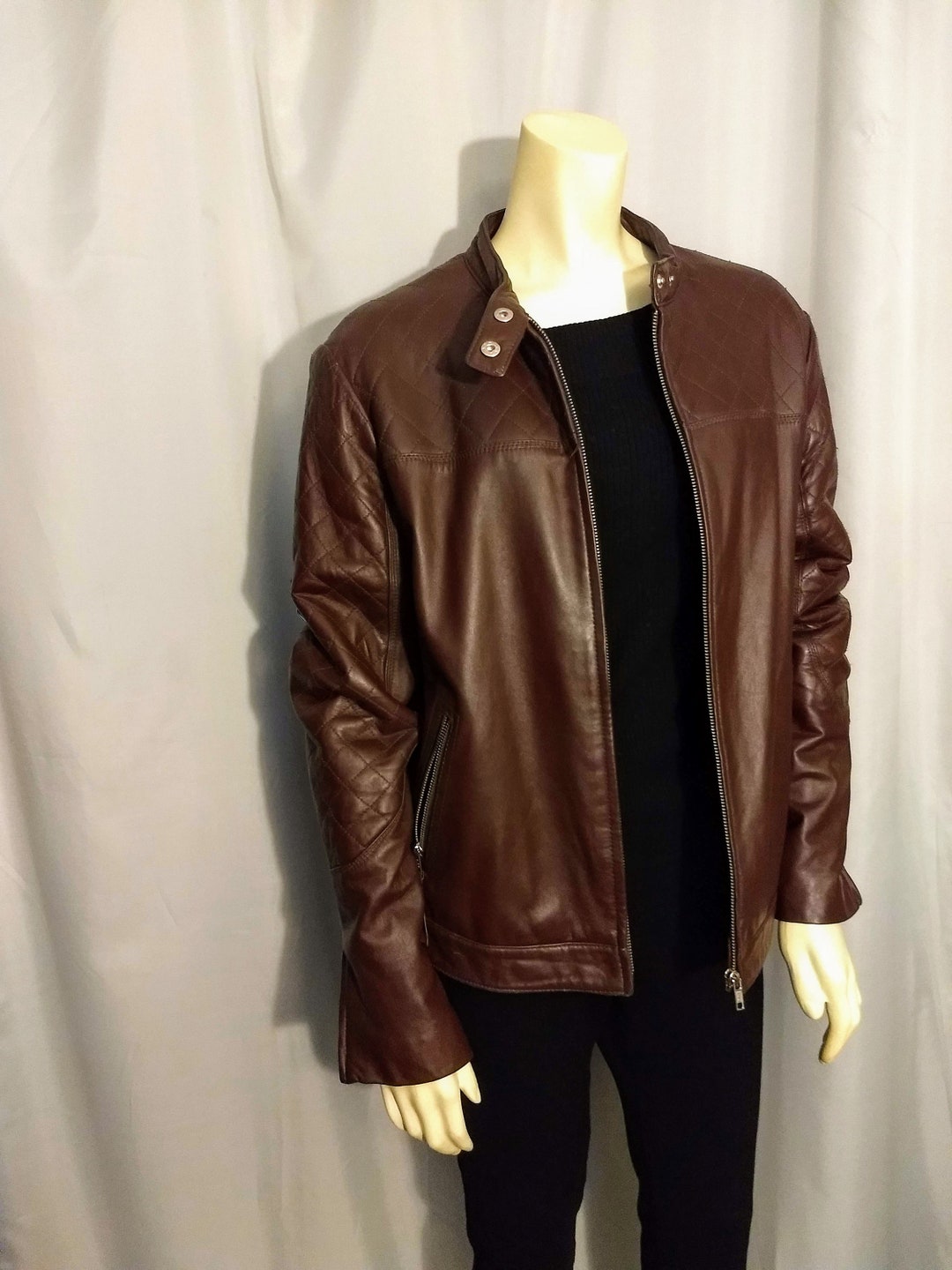 Bagatelle hooded shop leather jacket