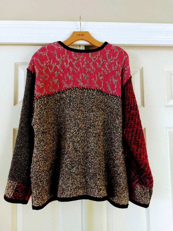 Vtg Size 2X LAURA ASHLEY Cardigan/Multicolor Fall… - image 2