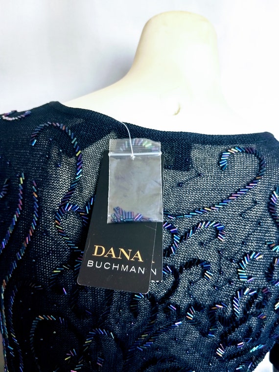 Navy Blue Elegant Dressy Blouse dana BUCHNAM Knitted Rayan Dark Blue Cowl Neck Short Sleeves Beads Decorated Blouse size S gift Idea no.97 Etsy Denmark