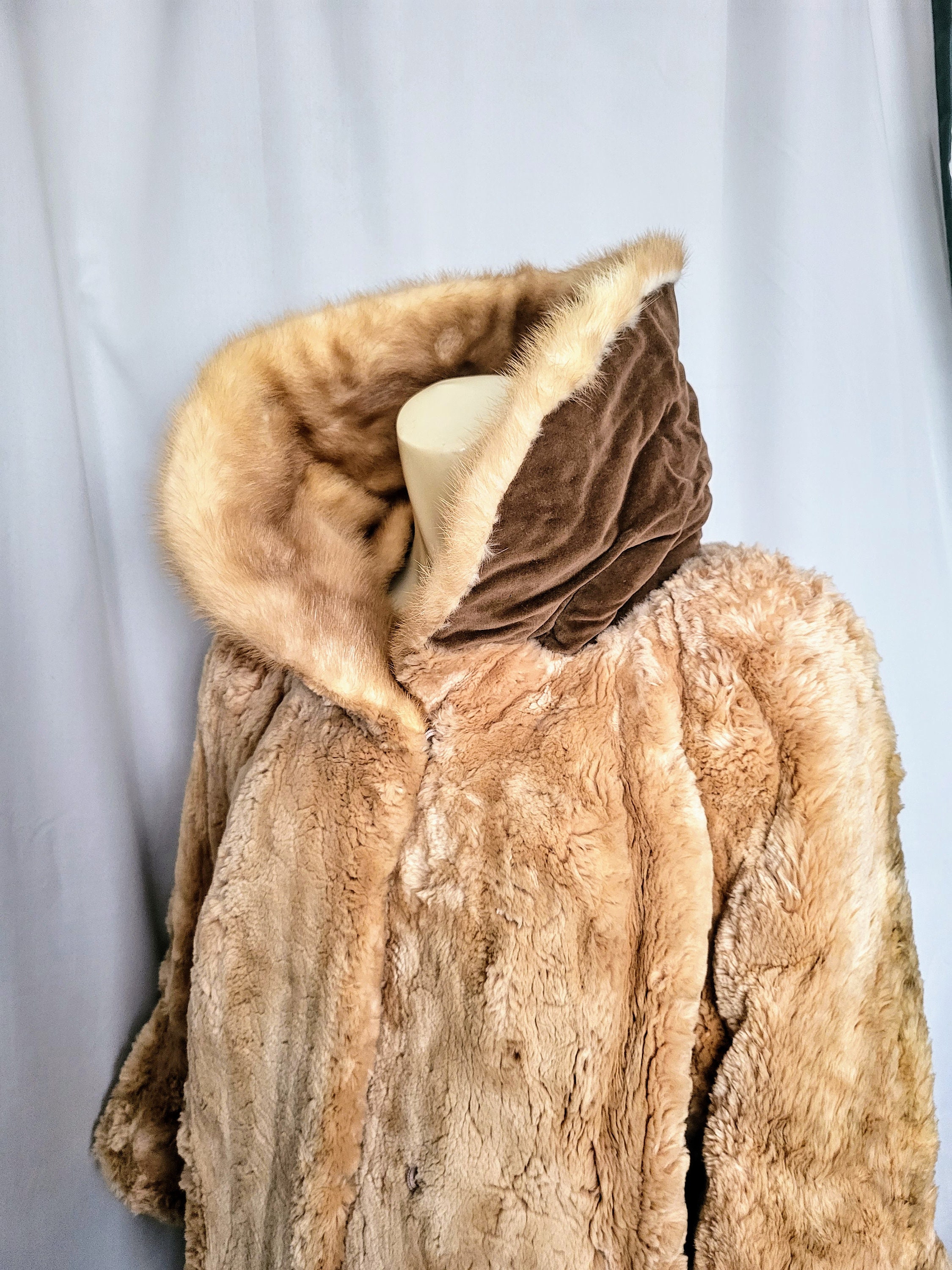 RARE Find/vintage Sheared Beaver Fur Jacket With Mink Collar