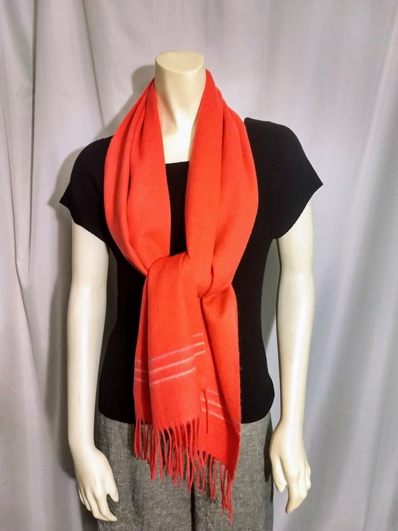 Solid Coral WOOL Winter Scarf/Super Soft and Warm… - image 2