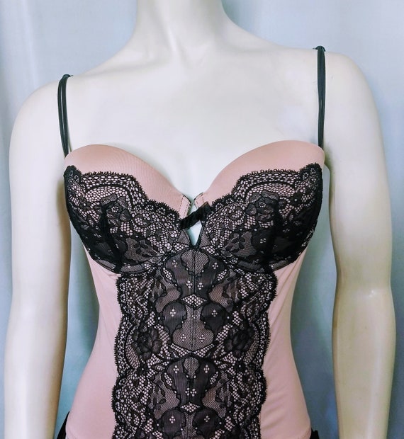 Size 38C Shapeware Pushup Bra/Black Lace Corset/N… - image 4