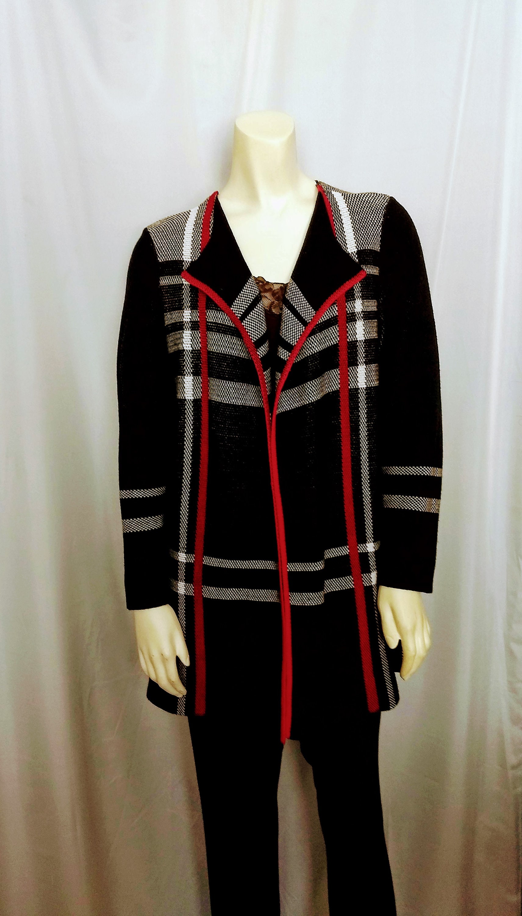 CHARTER CLUB Long Knit Cardigan Jacket luxury Rare Women Maxi Blazer Black White Grey Red Sweater Coat maxi Cardigan gift Idea size S no651 Etsy Australia