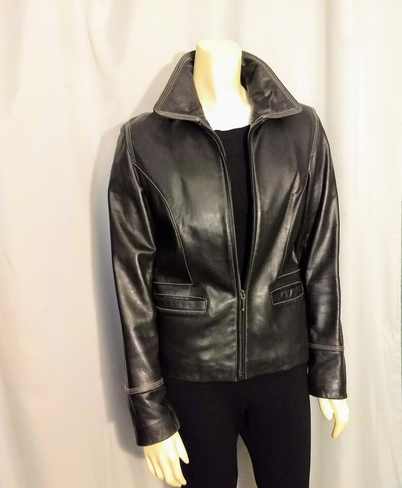 kenneth cole leather jacket womens