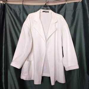 ELLEN TRACY Blazer de algodón de talla grande, chaqueta-chaqueta blanca de verano para mujer, chaqueta de cartera frontal abierta de talla grande 2 X, No.862