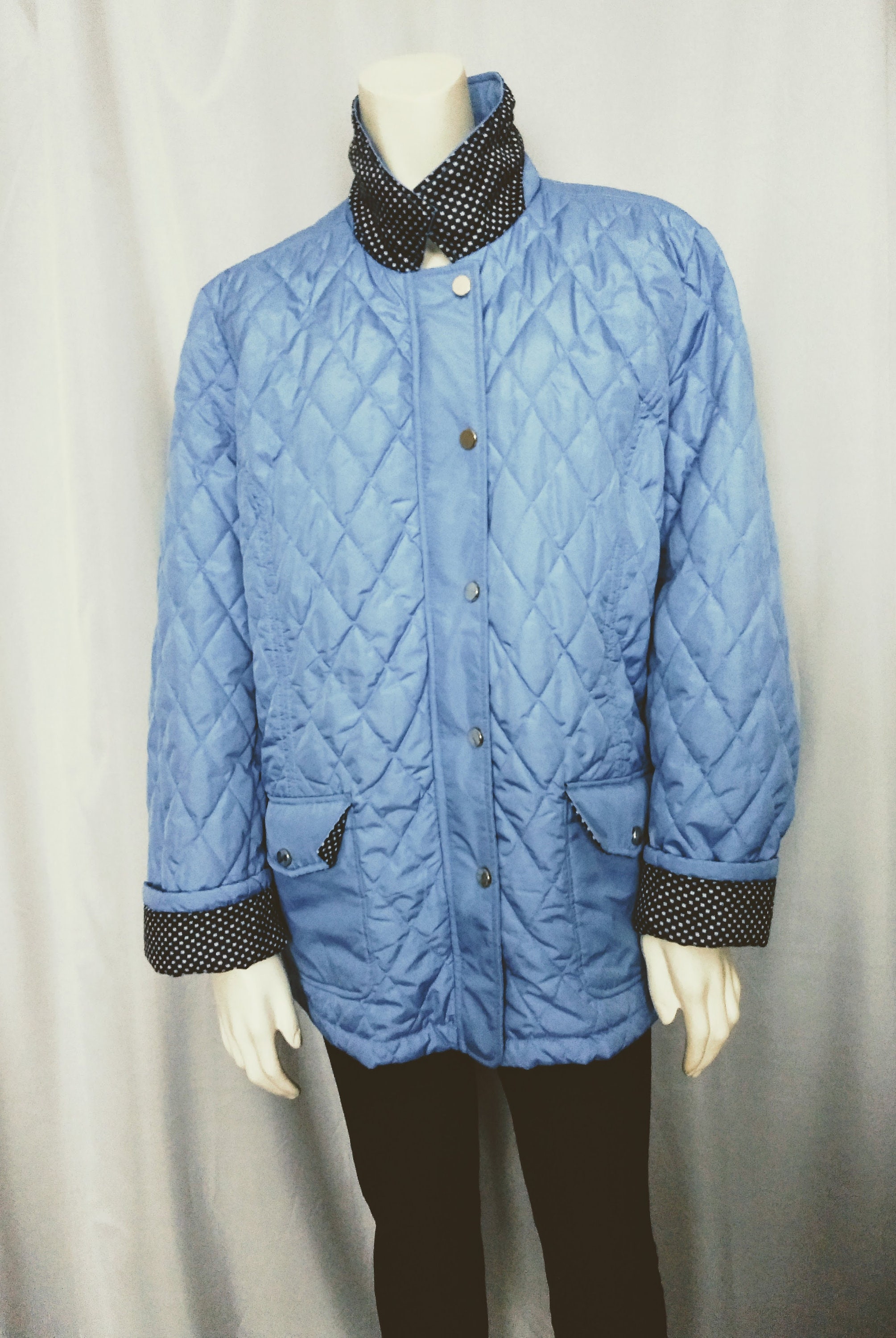 CHARTER Club Jacket Coatblue Liner Quilted Jacketlight Blue 