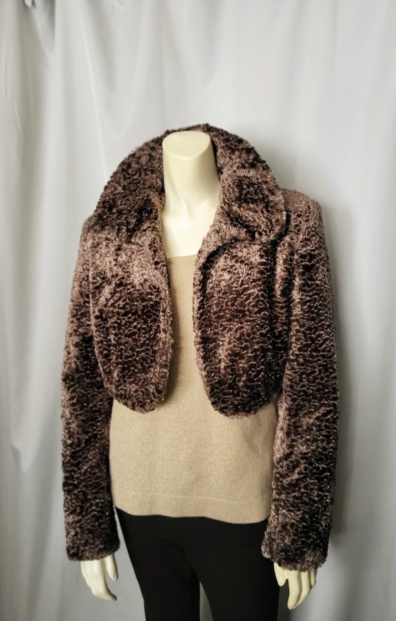 15% OFF Faux Lux Crop Jacket/Taupe Silky Soft Fur 