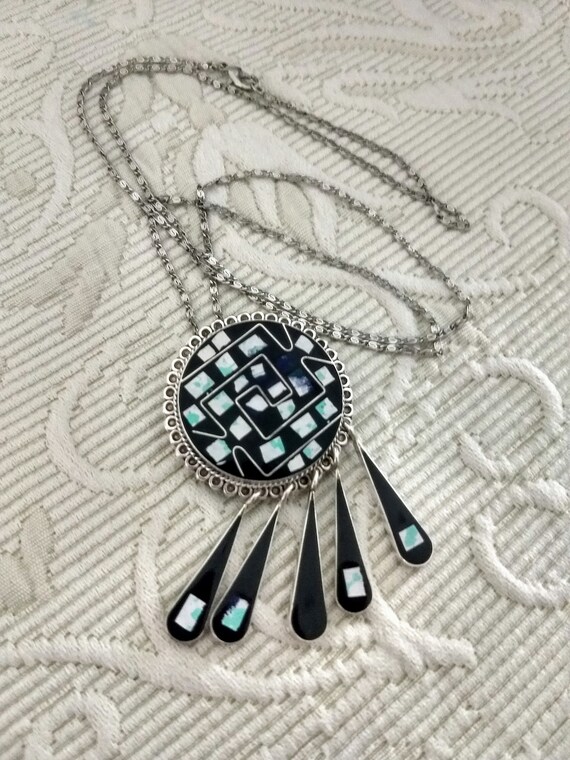 ヴィンテージ メキシコ　シルバー925 ブローチ/ペンダントトップ　オニキス ヴィンテージ メキシコ シルバー925 ブローチ/ペンダントトップ