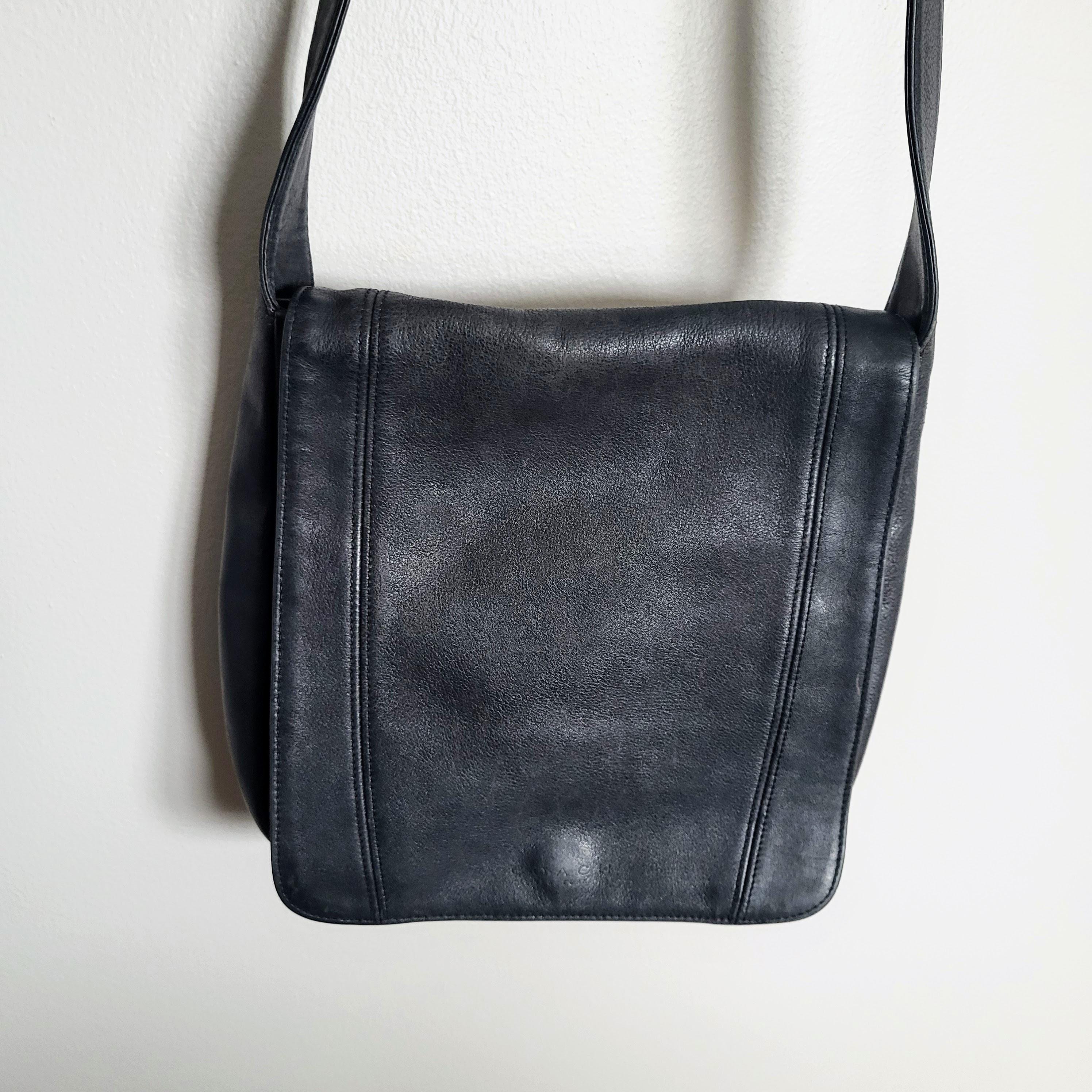 バッグ VINTAGE LEATHER SHOULDER BAG BLACK Ozora Vintage Genuine Leather Shoulder Crossbody Purse For