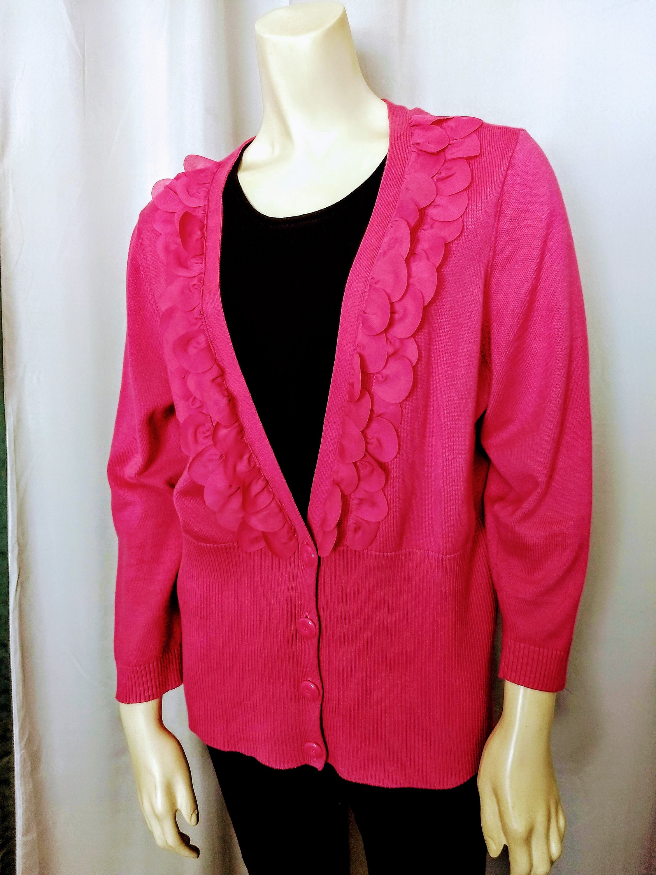 Hot pink top cardigan womens