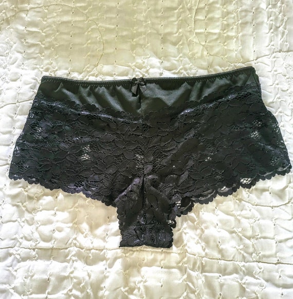 Size 1 X Luxurious Black Lace Pantie/Mini Shorts … - image 5