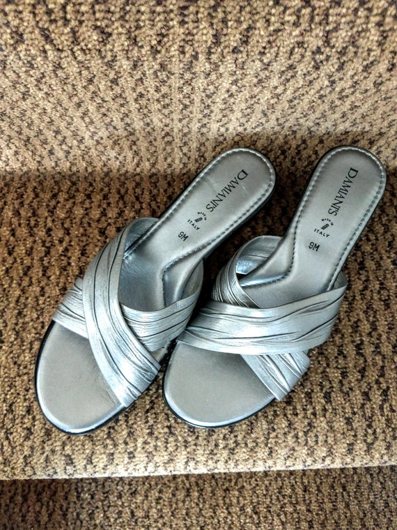 ITALIAN DAMIANIS  Slides Wedge Shoes/Summer Silve… - image 3
