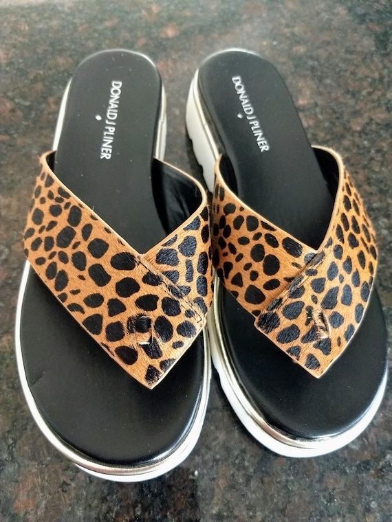 DONALD PLINER Animal Print Leather Flip Flop Sandals designer Luxury Platform Tong Summer Slides Slip on Women s Shoes Size 7m gift Idea 113 Etsy Sweden