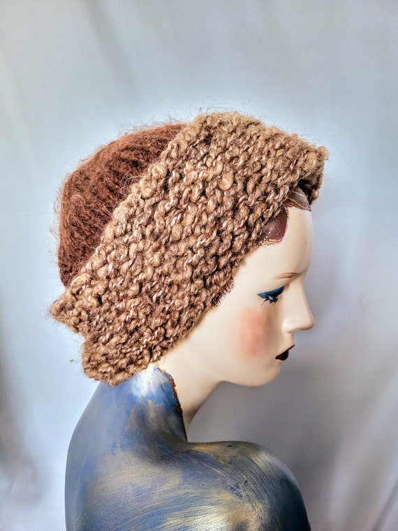Two Tons Hand Knitted Winter Beannie Hat with Bro… - image 6