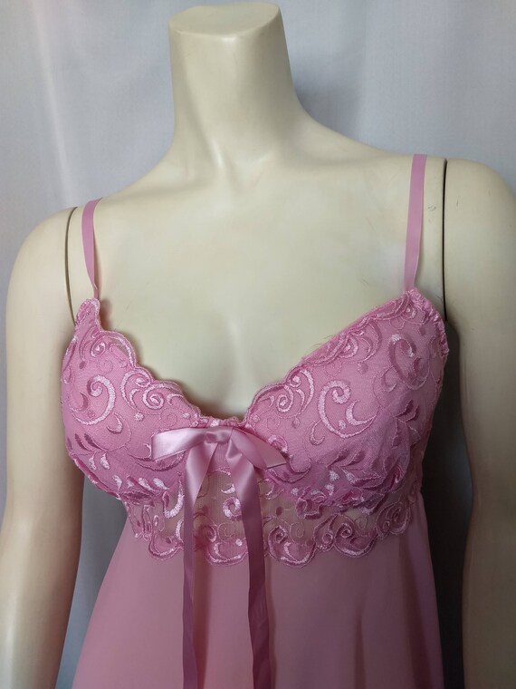 Pink  Baby Doll Luxury Nightgown/Embroidered Padd… - image 5