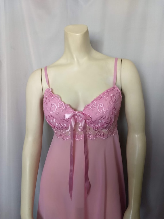 Pink  Baby Doll Luxury Nightgown/Embroidered Padd… - image 1