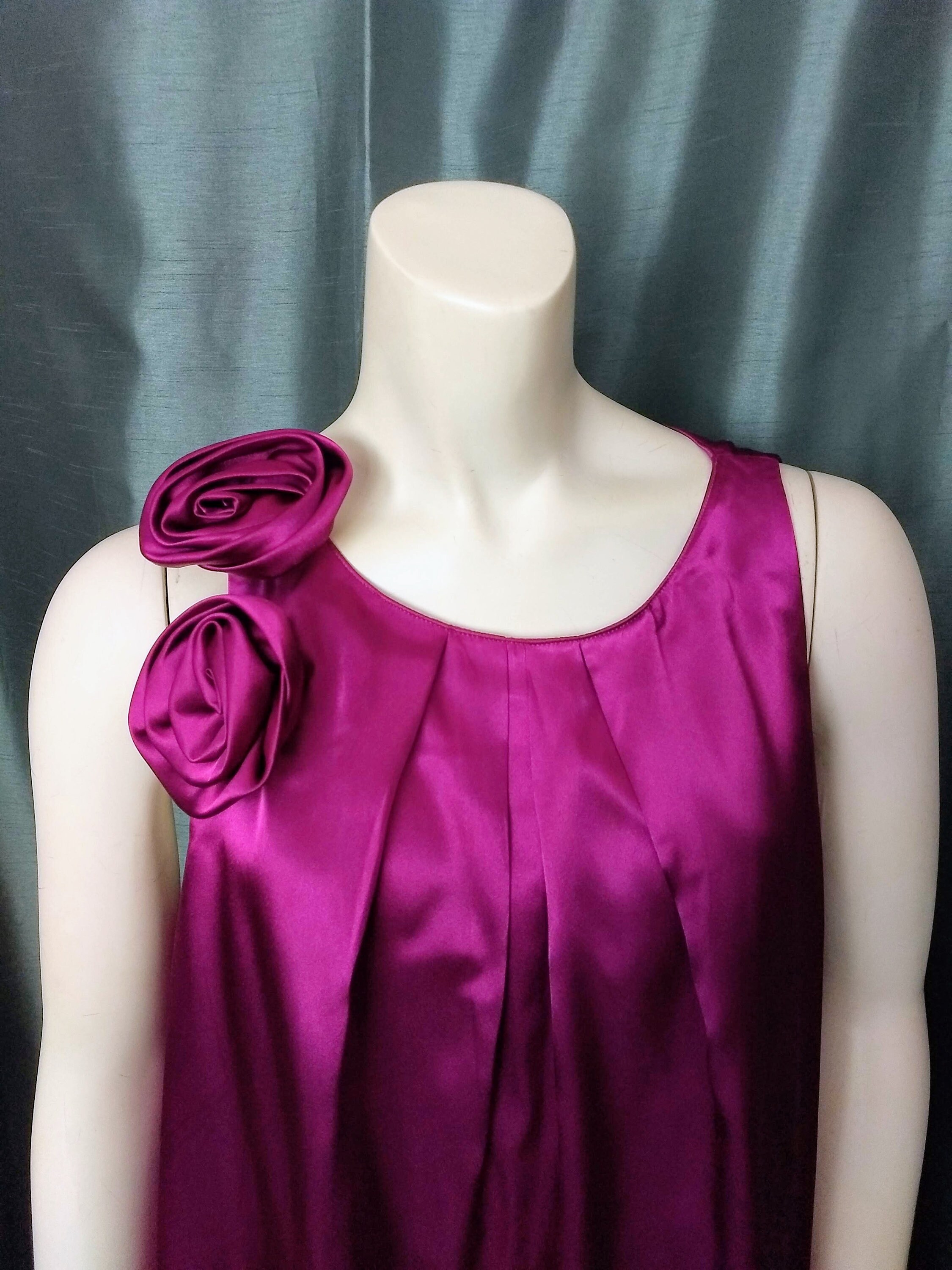 Vintage Maroon Satin Dressy Blouse/alex 