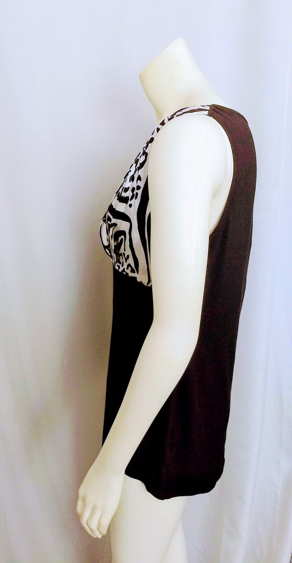 100% SILK KAY CELINE Animal Print Top/Designer Bl… - image 5