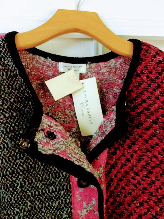 Vtg Size 2X LAURA ASHLEY Cardigan/Multicolor Fall… - image 5