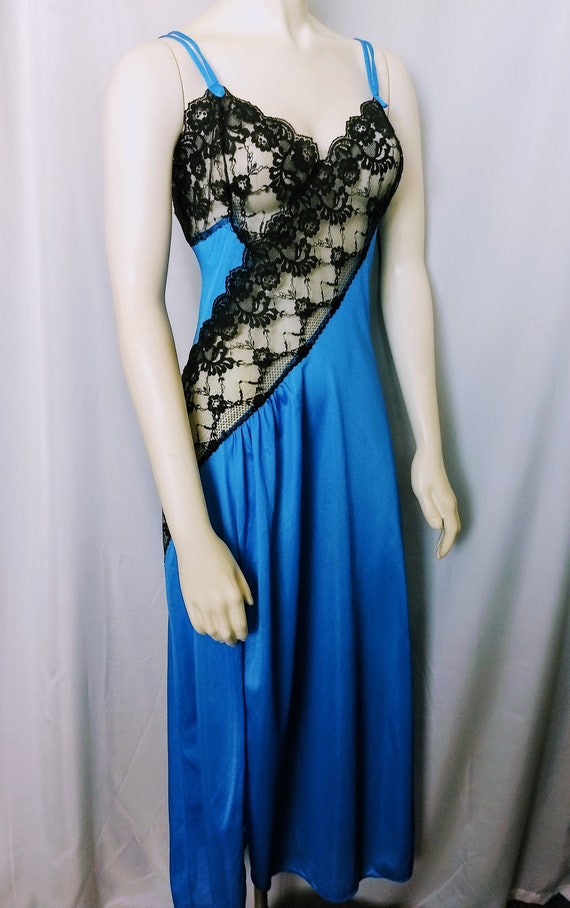 REDERIC'S of HOLLYWOOD Long Nightgown/Royal Blue … - image 7