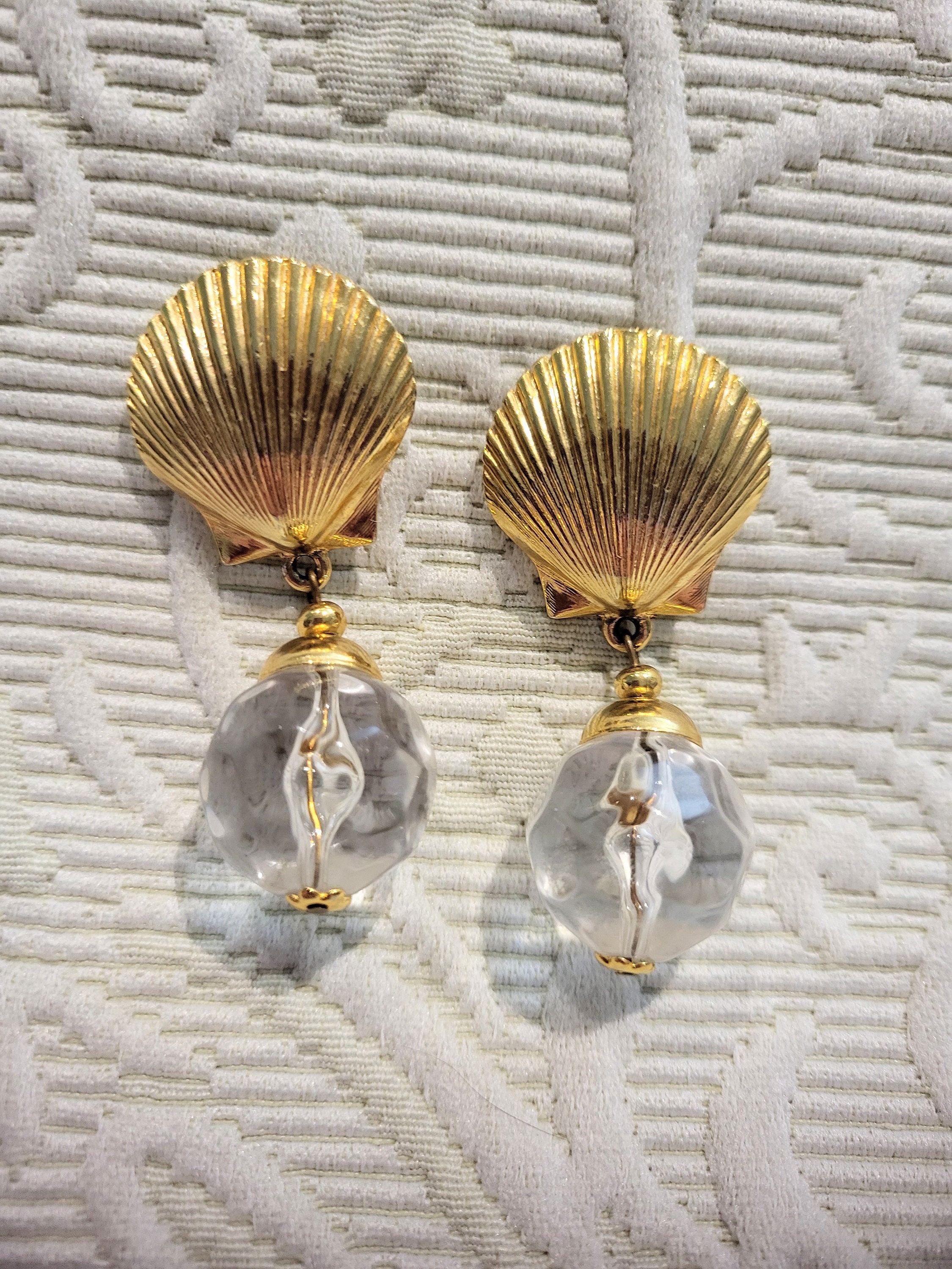 Orecchini bolla pendente placcati in oro 18k - Etheria Jewels