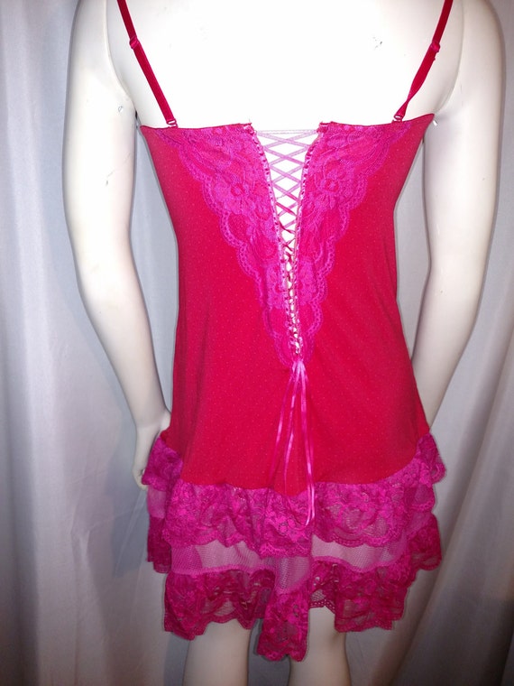 VICTORIA'S SECRET Lingerie/orange Red Sexy Nightgown/34c Bra  Lingerie/padded Cup Nightwear/ Luxurious Short Red Nightie/size S/nr.249 