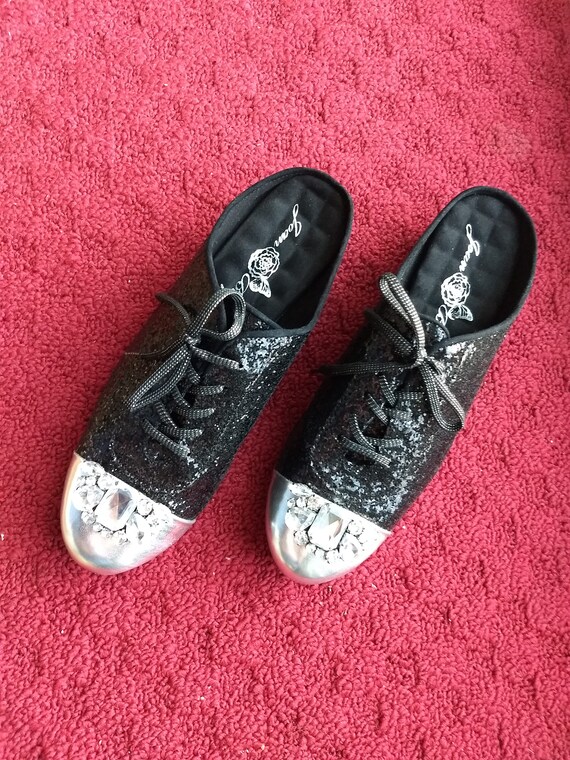 JOAN BOYCE Sparkling Black Sneakers/Rare Glitter C