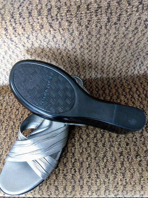 ITALIAN DAMIANIS  Slides Wedge Shoes/Summer Silve… - image 5
