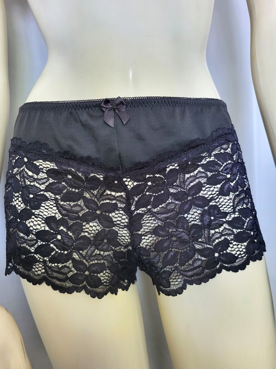 Size 1 X Luxurious Black Lace Pantie/Mini Shorts … - image 2