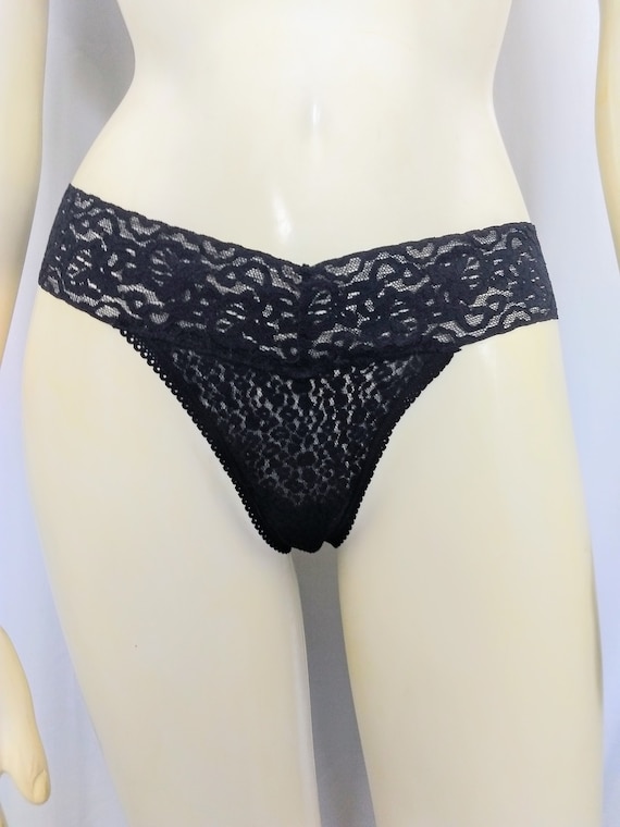Black Lace Thong Panties/sexy Black Underwear/soft and Comfortable