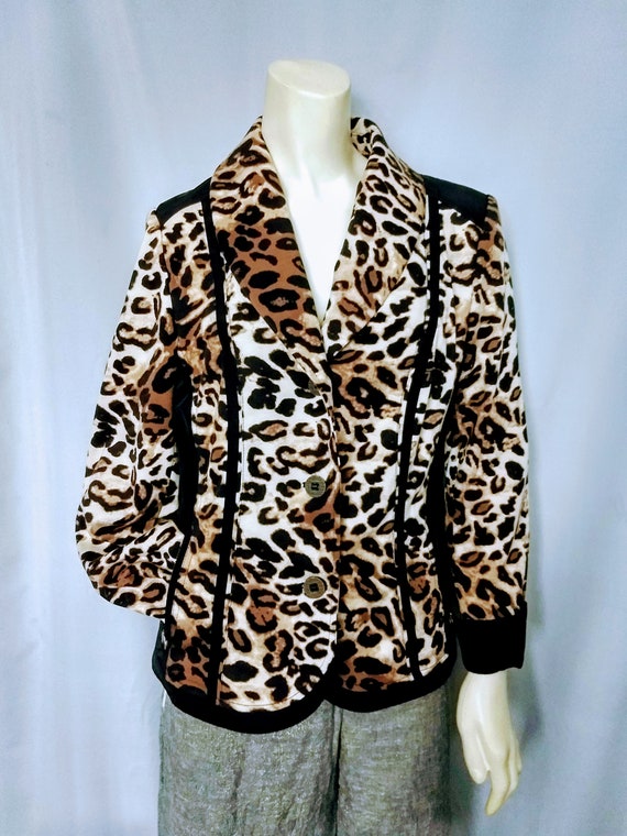 Chico's leopard print jacket best sale