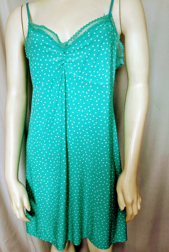 Emerald Green Short Nightgown/Green and White Polka D… Gem