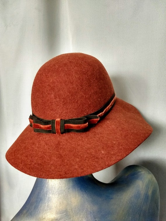 Vintage Therese Ahrens brown felted wool hat with bow Therese Ahrens | Accessories | Therese Ahrens New York Light  main image 3