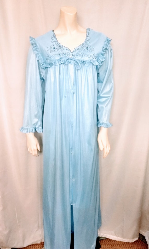 Vintage DREAM AWAY Nightgown and Robe Set/Blue Silky … Gem