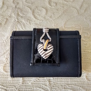 BRIGHTON Mini cartera única/cuero negro plegado pequeñas notas de cartera/muy útil cartera de firma de diseñador/idea de regalo perfecta/No.485